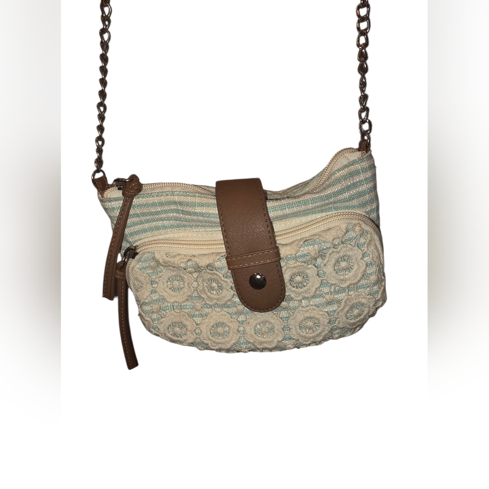 Stylish Cream and Blue Women's Crossbody Bag Purse